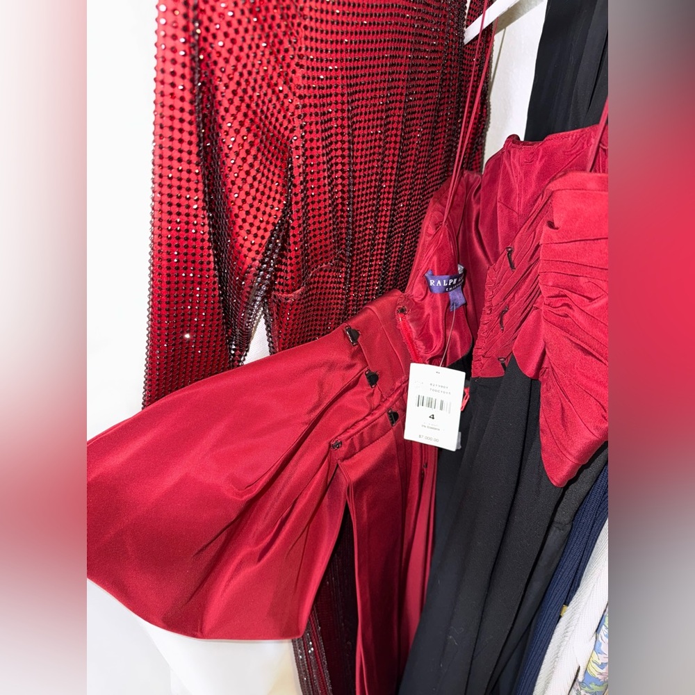 ❌SOLD❌ RALPH LAUREN PURPLE LABEL RED BOW DRESS - Picture 9 of 15